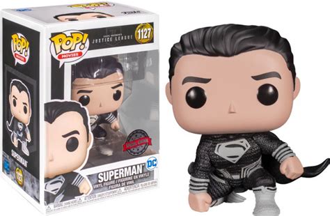 Funko DC POP Superman Exclusive Vinyl Figure 1127 Zack Snyders Justice League, Black Suit - ToyWiz