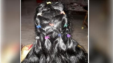 Beautiful hairstyle with ribbons - YouTube