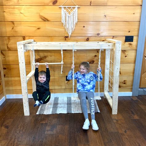 Indoor Swing Set Wood Jungle Gym Wooden Playground Toddler | Etsy