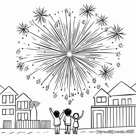 Fireworks Coloring Pages - Free & Printable!