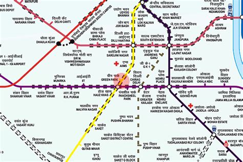 Green Park station map - Delhi Metro