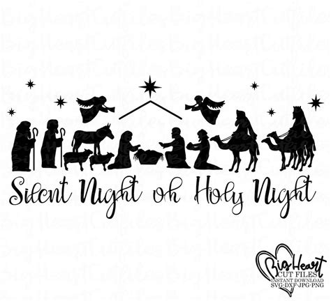 Nativity Scene SvgChristmas Nativity Svg SilhouetteHoly image 0 Christmas Cut Files, Christmas ...