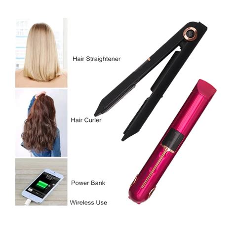 Professional Cordless Hair Straightener Usb Rechargeable Mini Hair Straightener With Adjustable ...