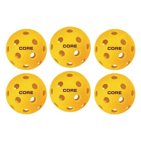 Buy CORE Pickleball Indoor Pickleballs, Yellow (Pack of 6) at S&S Worldwide