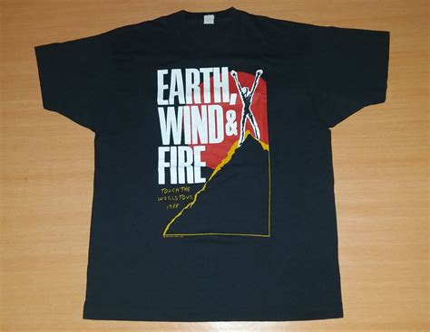 Vintage 1988 EARTH WIND & FIRE Touch The World Concert Tour Promo super rare T-shirt by ...