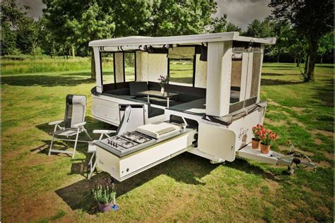 Remote-control pop-up camper tows like a sports car, grows into a breezy cabana