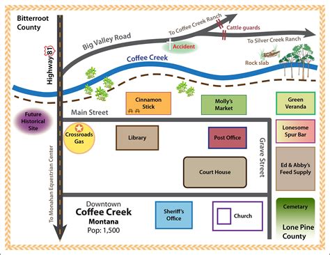 Map of Coffee Creek designed by Rolf Stengl. Isn't it fun? | Historical ...