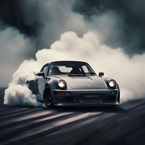 Premium Photo | Porsche car drifting and making smoke