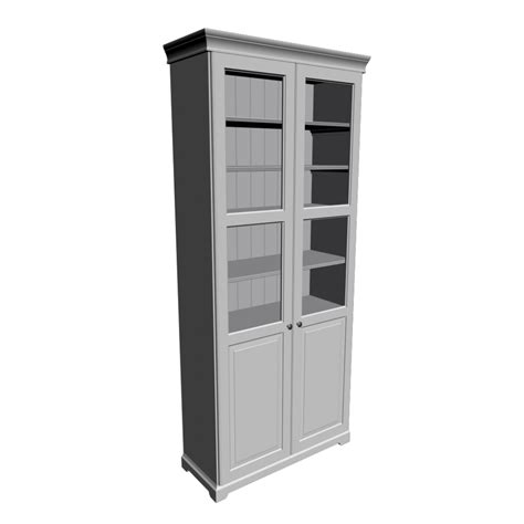 LIATORP Bookcase, white with Panel/glass door - Design and Decorate Your Room in 3D