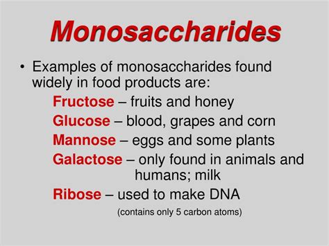 Monosaccharide Examples Food