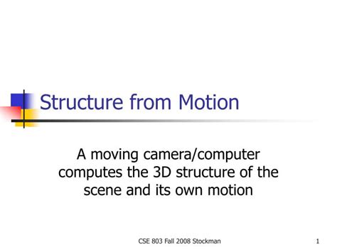 PPT - Structure from Motion PowerPoint Presentation, free download - ID ...