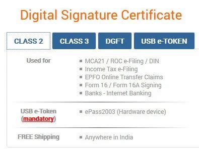 Class 2 - Digital Signature Certificate - DSC - Class 2 Digital ...