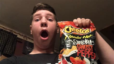 Ghost pepper flaming hot cheetos - YouTube