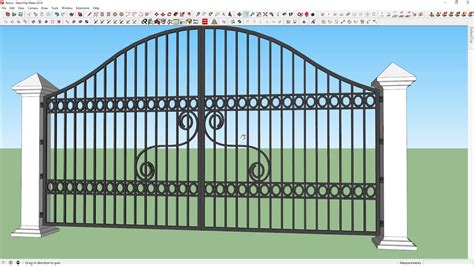 How to draw modern steel gate in sketchup - YouTube