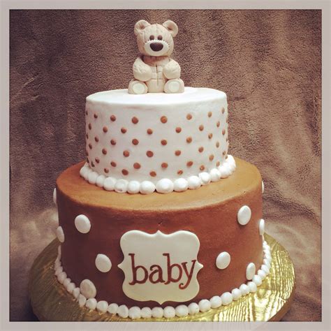 Ivory and natural gender neutral baby shower cake. | Baby shower cakes, Cake, Ginger cake