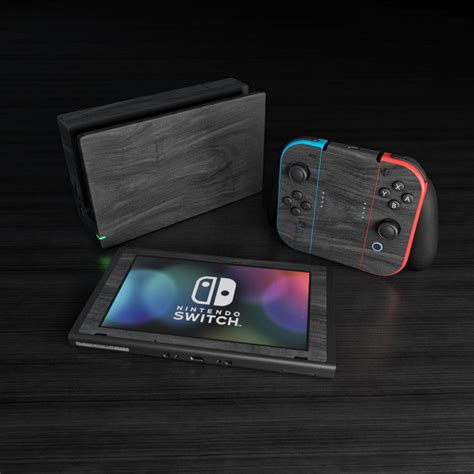 Nintendo Switch Skin - Black Woodgrain | DecalGirl