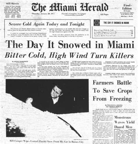 January 19, 1977: Snow Fell in Miami for the First Time in the Recorded ...