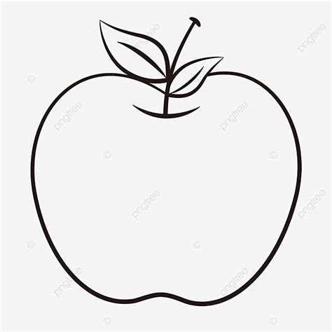 Apple Clipart Black And White Black Line Vector Clipart Apple Material ...