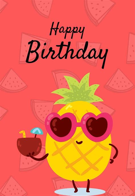 Pineapple Printable Birthday Cards — PRINTBIRTHDAY.CARDS