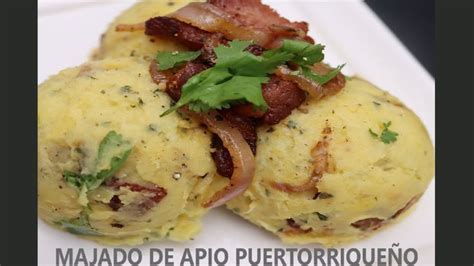 Mashed Apio with Ham and Bacon |Puerto Rico | 🇵🇷 | Puerto rican recipes, Food, Food videos