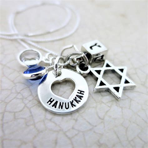 Hanukkah Charm Necklace Sterling Silver Hanukkah Jewelry