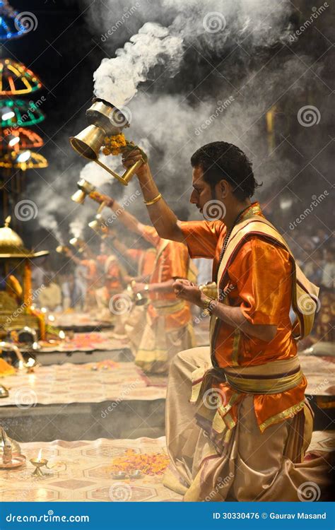 Ganga Aarti at Varanasi editorial photo. Image of performance - 30330476