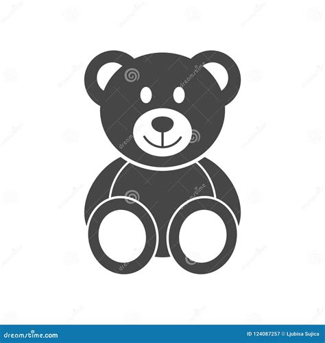 Cute Smiling Teddy Bear Icon or Logo Stock Vector - Illustration of ...