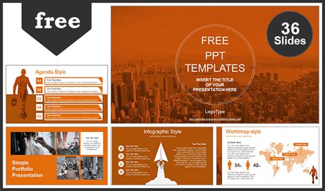 City of Business Man PowerPoint Template