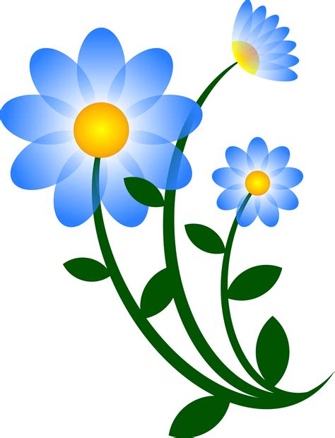 Clipart - Blue Flower Motif