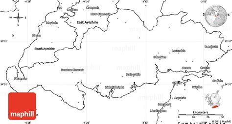 Blank Simple Map of Dumfries and Galloway