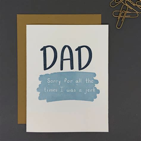 SORRY DAD Hand Printed Letterpress Greeting Card | Etsy