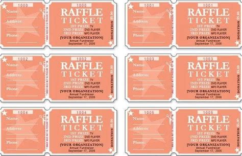 Raffle Ticket Templates - Free Formats Excel Word