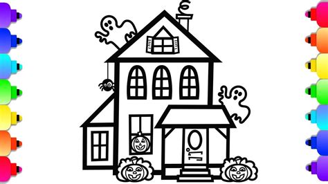 Easy Haunted House Drawing