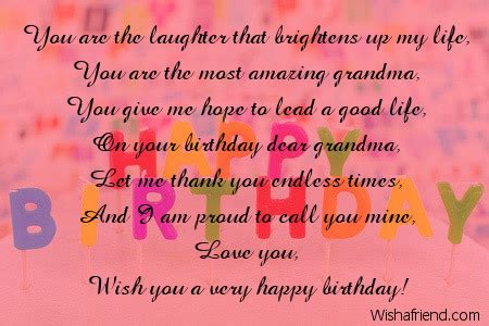 Grandmother Birthday Poems