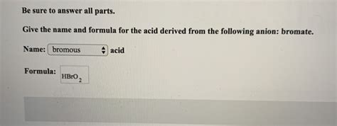 Solved Be sure to answer all parts. Give the name and | Chegg.com