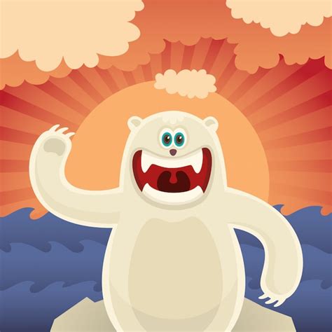 Premium Vector | Comic polar bear