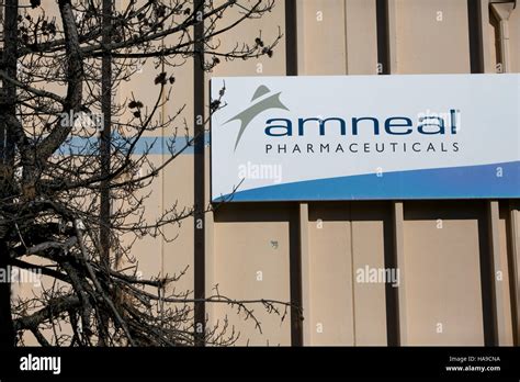 A logo sign outside of a facility occupied by Amneal Pharmaceuticals in ...