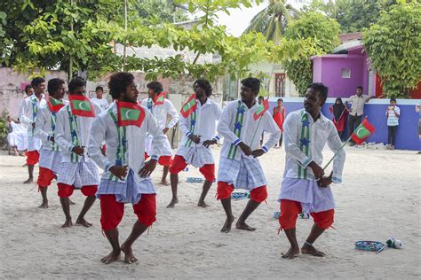 Fulidhoo Island Maldives is famous for its cultural dances - young men often perform traditional ...