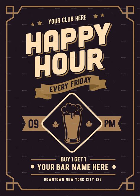 Classic Happy Hour Drinks Flyer | Happy hour menu, Happy hour drinks, Menu design template