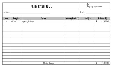 Petty Cash Book