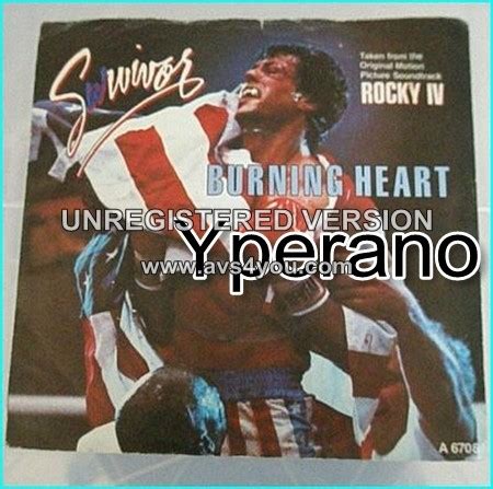 SURVIVOR: Burning Heart 7" [from the album Rocky IV soundtrack]. Their ...