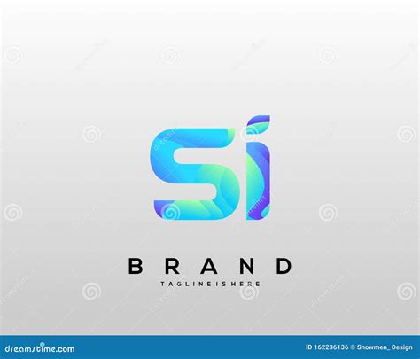 Initial Letter SI Logo with Colorful Circle Background, Letter Combination Logo Design for ...