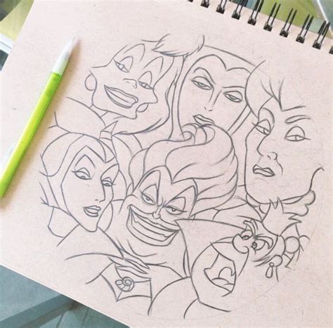 Disney villain drawing | Disney drawings sketches, Disney character ...