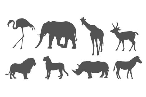 Safari Animal Silhouettes for Crafters By Brandi Lea Designs | TheHungryJPEG