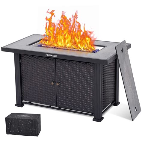 44'' Fire Pit Table 50,000 BTU Propane Gas Fire Pit Table W/ Cover ...