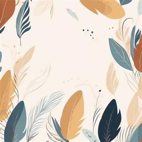 Premium AI Image | a wallpaper with colorful leaves and brown feathers.