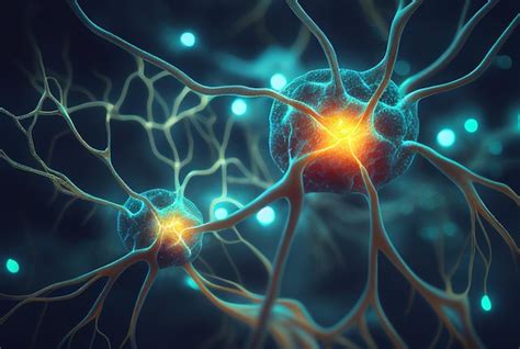 Premium AI Image | Neurons cells with glowing light Neuroscience