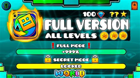 All Geometry Dash World Levels in "FULL VERSION" (ALL COINS) [100% ...