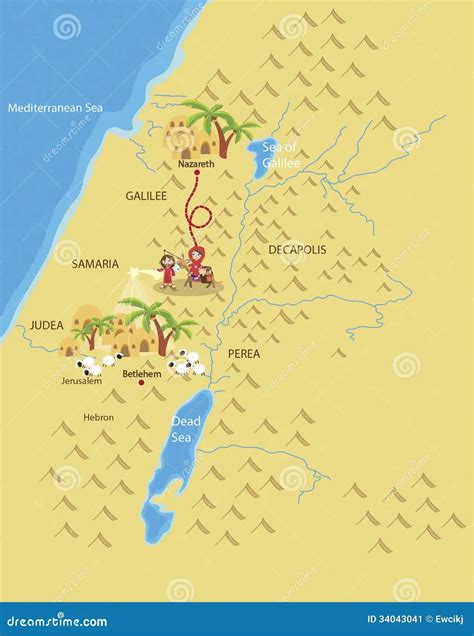 Map Of Joseph And Mary's Journey To Bethlehem - Map Of Canada