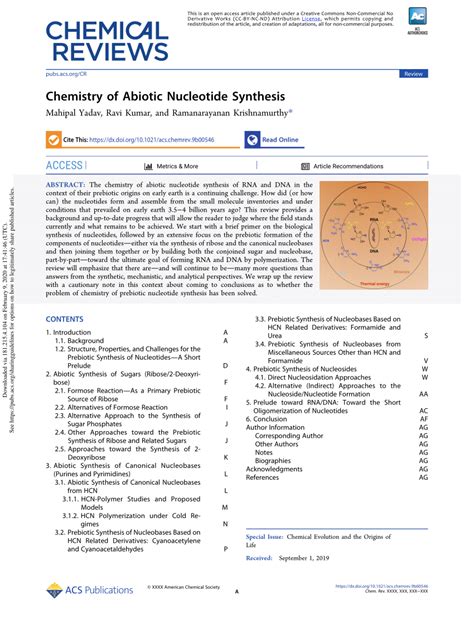 (PDF) Chemistry of Abiotic Nucleotide Synthesis